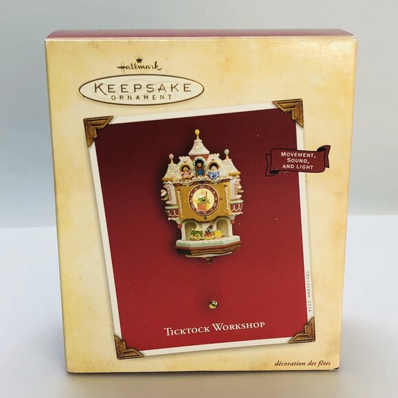 Magic Ornament Workshop Clock Movement Sound Light 2004 Hallmark Keepsake - Picture 9 of 12